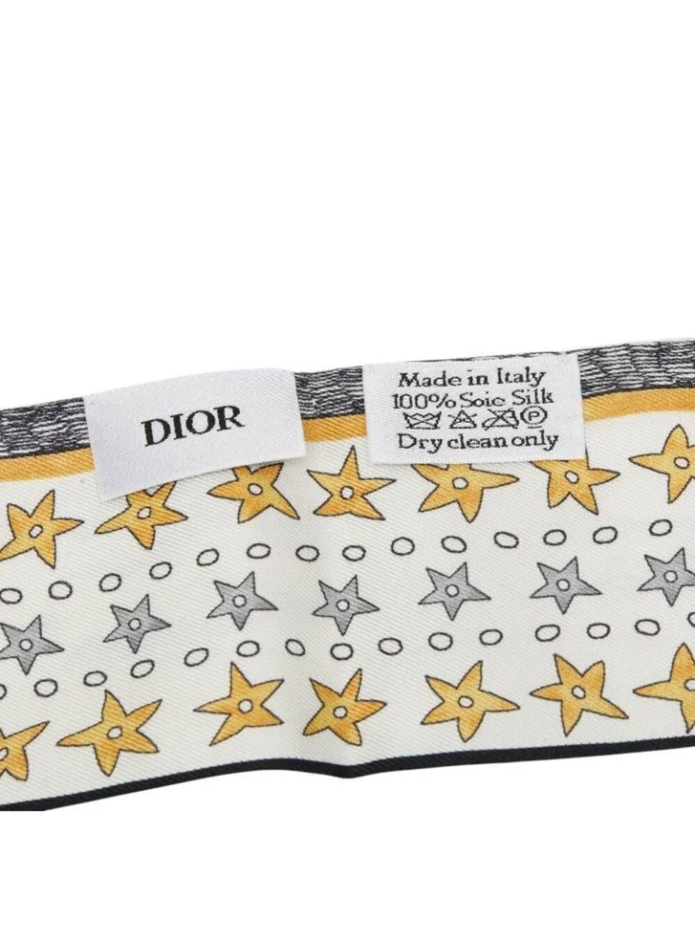 Dior Mizza L'etoile Scarf White Multicolor Silk